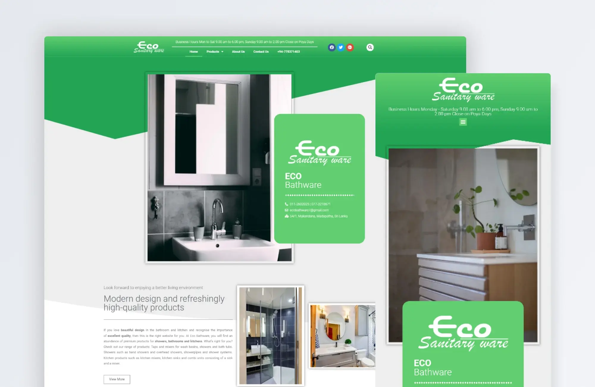 Eco Bathware website designed and developed by GIXEZ IT