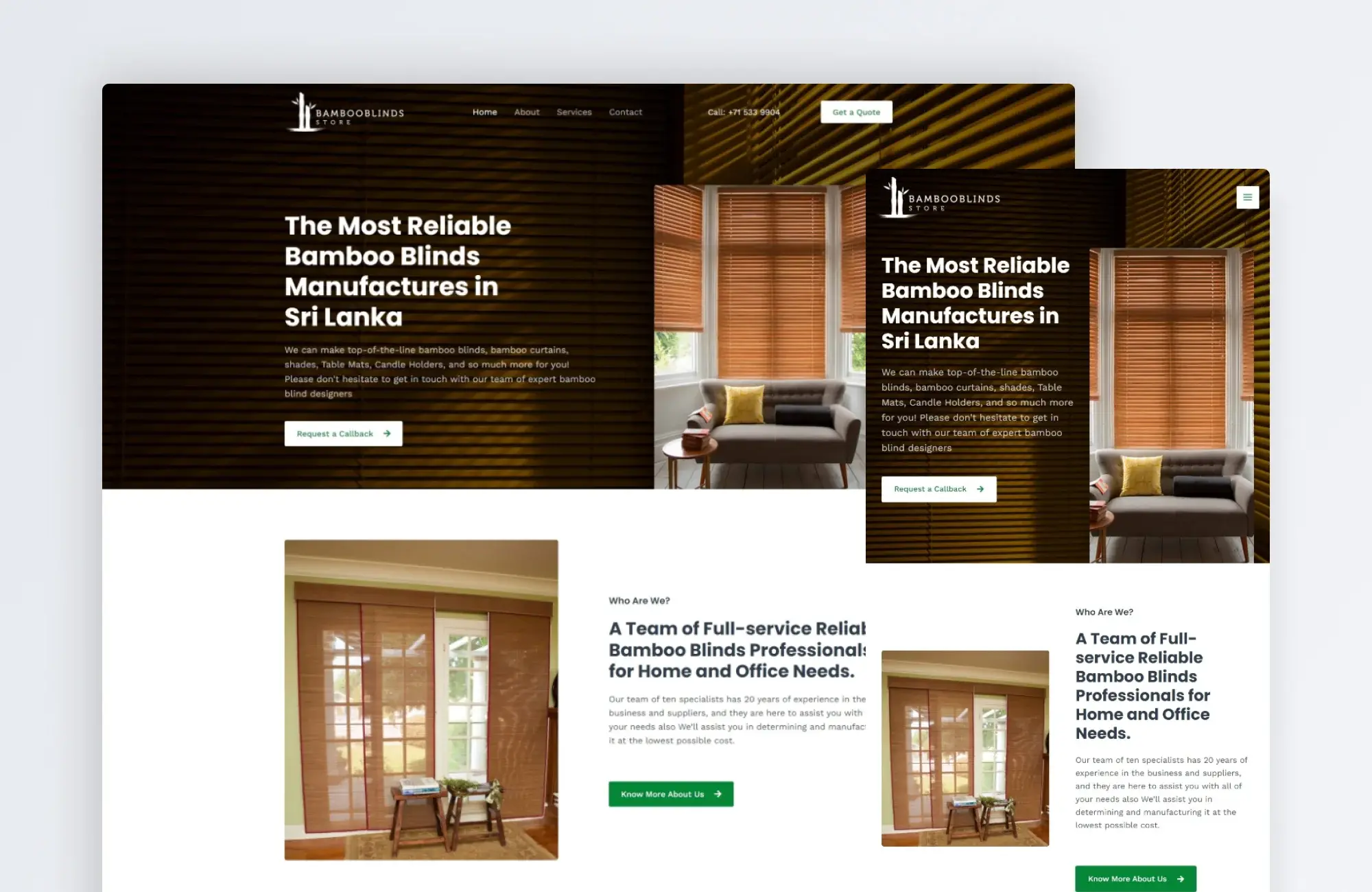 Bamboo Blinds Store website
